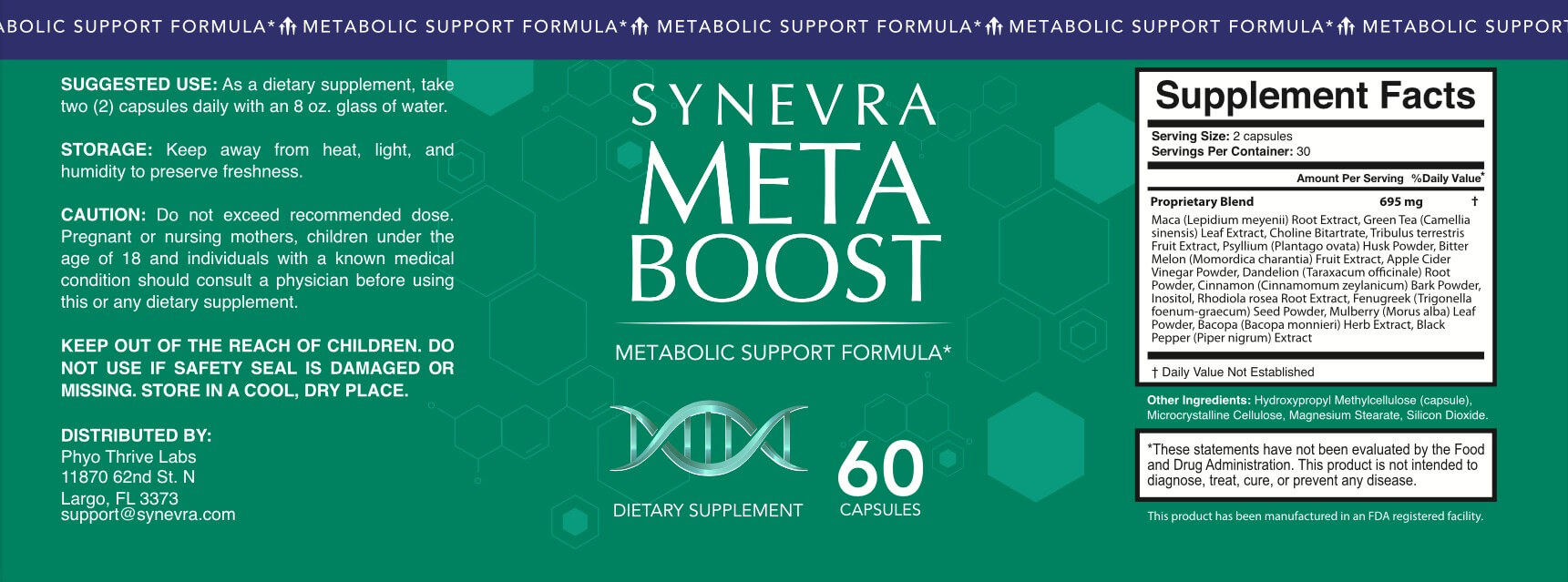 Synevra MetaBoost Label
